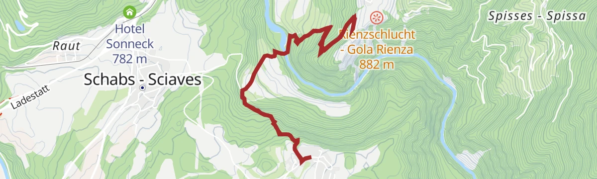Route map: Von Viums zum Schloss Rodenegg
